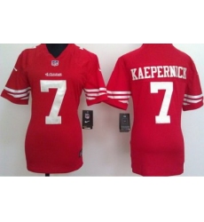 Women Nike San Francisco 49ers 7 Colin Kaepernick Red Nike NFL Jerseys