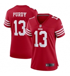 Women San Francisco 49ers 13 Brock Purdy Red Stitched Game Jersey