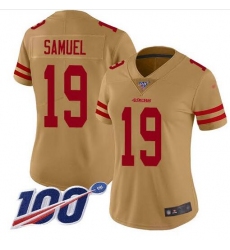 Women San Francisco 49ers #19 Deebo Samuel Gold Inverted Limited Jersey
