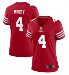 Women San Francisco 49ers 4 Jake Moody Red Stitched Jersey  Run Small