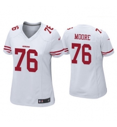 Women San Francisco 49ers 76 Jaylon Moore White Jersey