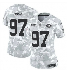 Women San Francisco 49ers 97 Nick Bosa 2024 F U S E Arctic Camo Salute To Service Limited Stitched Jersey