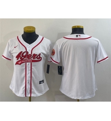 Women San Francisco 49ers Blank White With Patch Cool Base Stitched Baseball Jersey
