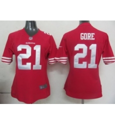 Womens Nike San Francisco 49ers 21 Gore Red Nike NFL Jerseys