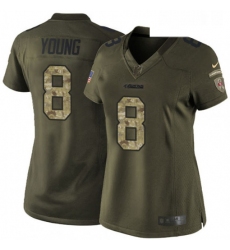 Womens Nike San Francisco 49ers 8 Steve Young Elite Green Salute to Service NFL Jersey