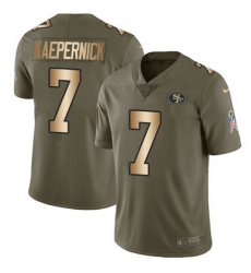 Nike 49ers #7 Colin Kaepernick Olive Gold Youth Stitched NFL Limited 2017 Salute to Service Jersey