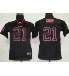 Nike Youth San Francisco 49ers #21 Frank Gore black jerseys[Lights out]