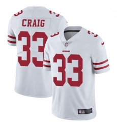 Youth NFL 49ers 33 Roger Craig White Vapor Untouchable Limited Jersey