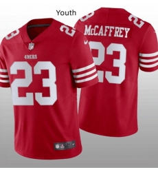 Youth NFL San Francisco 49ers 23 Christian McCaffrey Red Vapor Untouchable Limited Stitched Jersey