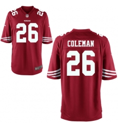 Youth Nike 49ers #26 Tevin Coleman Red Game Jersey