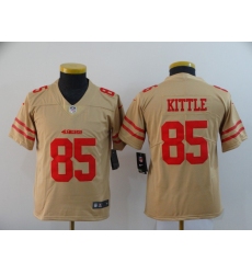 Youth Nike 49ers 85 George Kittle Cream Youth Inverted Legend Limited Jersey