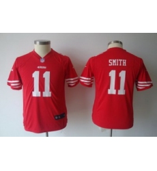Youth Nike San Francisco 49ers 11# Smith Authentic Red Jersey
