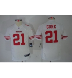 Youth Nike San Francisco 49ers 21# Gore White Limited Jerseys