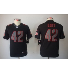 Youth Nike San Francisco 49ers 42# Lott Black Jerseys[Impact Limited]