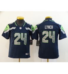 Youth Nike Seahawks 24 Marshawn Lynch Navy Youth Vapor Untouchable Limited Jersey