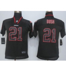 nike youth nfl jerseys san francisco 49ers 21 bush black[Elite lights out][bush]