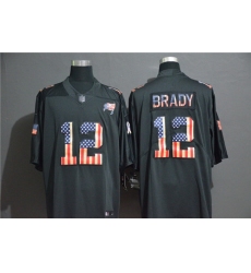 Buccaneers 12 Tom Brady Black USA Flag Fashion Vapor Limited Jersey