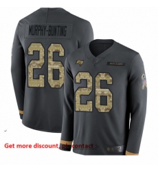Buccaneers 26 Sean Murphy Bunting Anthracite Salute to Service Men Stitched Football Limited Therma Long Sleeve Jersey