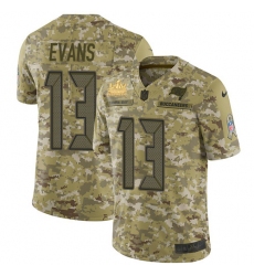 Men Nike Tampa Bay Buccaneers 13 Mike Evans Camo Men Super Bowl LV Champions Patch Stitched NFL Limited 2018 Salute To Service Jersey