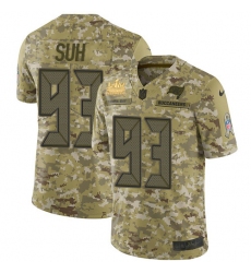 Men Nike Tampa Bay Buccaneers 93 Ndamukong Suh Camo Men Super Bowl LV Champions Patch Stitched NFL Limited 2018 Salute To Service Jersey