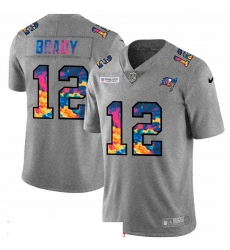 Men Tampa Bay Buccaneers 12 Tom Brady Men Nike Multi Color 2020 NFL Crucial Catch NFL Jersey Greyheather