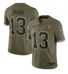 Men Tampa Bay Buccaneers 13 Mike Evans Olive 2022 Salute To Service Limited Stitched Jersey