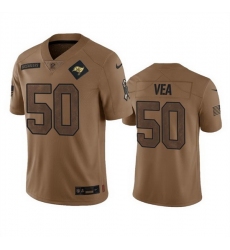 Men Tampa Bay Buccaneers 50 Vita Vea 2023 Brown Salute To Service Limited Stitched Jersey