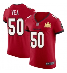 Men Tampa Bay Buccaneers 50 Vita Vea Men Super Bowl LV Champions Patch Nike Red Vapor Elite Jersey