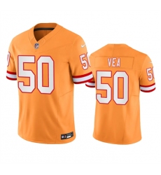 Men Tampa Bay Buccaneers 50 Vita Vea Orange Throwback Limited Stitched Jersey