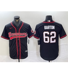 Men Tampa Bay Buccaneers 62 Graham Barton Black Cool Base Stitched Baseball Jersey