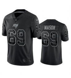 Men Tampa Bay Buccaneers 69 Shaq Mason Black Reflective Limited Stitched Jersey