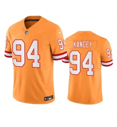 Men Tampa Bay Buccaneers 94 Calijah Kancey Orange Throwback Limited Stitched Jersey