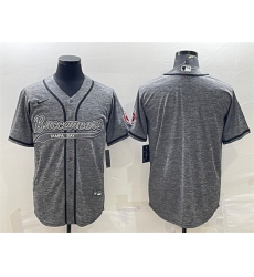 Men Tampa Bay Buccaneers Blank Grey With Patch Cool Base Stitched Baseball Jersey