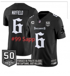 Men Tampa Bay Buccaneers Warren Sapp #99 Forged In Pirate Blood Black Stitched C Patch Jersey