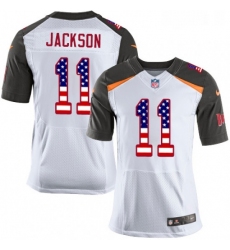 Mens Nike Tampa Bay Buccaneers 11 DeSean Jackson Elite White Road USA Flag Fashion NFL Jersey