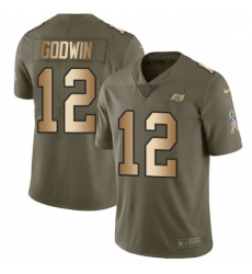 Mens Nike Tampa Bay Buccaneers 12 Chris Godwin Limited OliveGold 2017 Salute to Service NFL Jersey