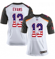 Mens Nike Tampa Bay Buccaneers 13 Mike Evans Elite White Road USA Flag Fashion NFL Jersey