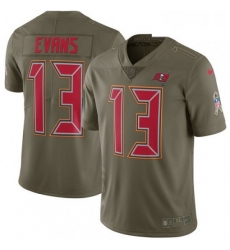 Mens Nike Tampa Bay Buccaneers 13 Mike Evans Limited Olive 2017 Salute to Service NFL Jersey