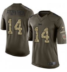 Mens Nike Tampa Bay Buccaneers 14 Ryan Fitzpatrick Limited Green Salute to Service NFL Jersey
