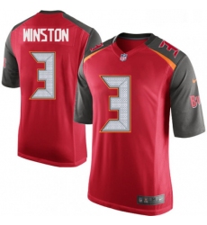 Mens Nike Tampa Bay Buccaneers 3 Jameis Winston Game Red Team Color NFL Jersey