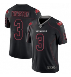 Mens Nike Tampa Bay Buccaneers 3 Jameis Winston Limited Lights Out Black Rush NFL Jersey