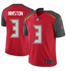 Mens Nike Tampa Bay Buccaneers 3 Jameis Winston Red Team Color Vapor Untouchable Limited Player NFL Jersey