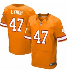 Mens Nike Tampa Bay Buccaneers 47 John Lynch Elite Orange Glaze Alternate NFL Jersey