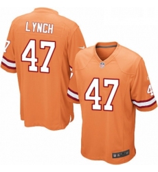 Mens Nike Tampa Bay Buccaneers 47 John Lynch Game Orange Glaze Alternate NFL Jersey