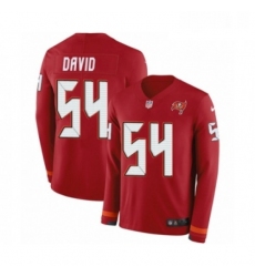 Mens Nike Tampa Bay Buccaneers 54 Lavonte David Limited Red Therma Long Sleeve NFL Jersey