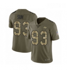 Mens Tampa Bay Buccaneers 93 Ndamukong Suh Limited Olive Camo 2017 Salute to Service Football Jersey