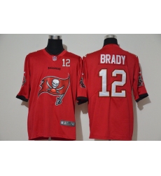 Nike Buccaneers 12 Tom Brady Red Team Big Logo Number Vapor Untouchable Limited Jersey