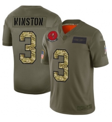 Nike Buccaneers 3 Jameis Winston Olive Camo Men Stitched Football Limited 2019 Salute To Service Jersey