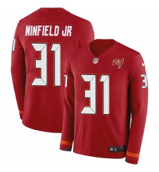 Nike Buccaneers 31 Antoine Winfield Jr  Red Team Color Men Stitched NFL Limited Therma Long Sleeve Jersey