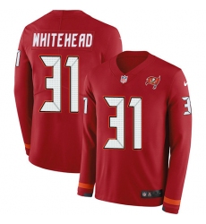 Nike Buccaneers 31 Jordan Whitehead Red Team Color Men s Stitched NFL Limited Therma Long Sleeve Jersey